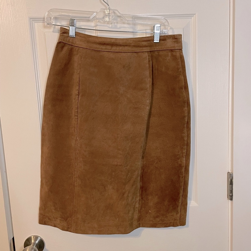 VTG Melbourne Country Clothing Co soft leather fully lined pencil skirt sz 8 - Picture 1 of 11
